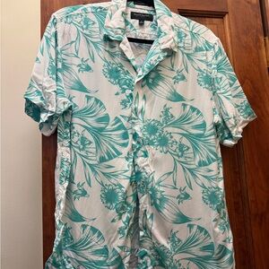 Banana Republic Turquoise and White Patterned Shirt